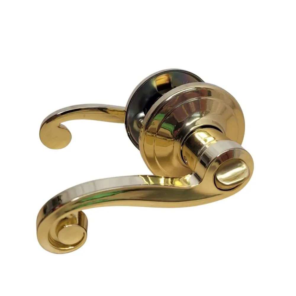 Kwikset Lido 730LL3CP Privacy Lever Interior Door Lever Lock Set Polished Brass - Picture 2 of 12